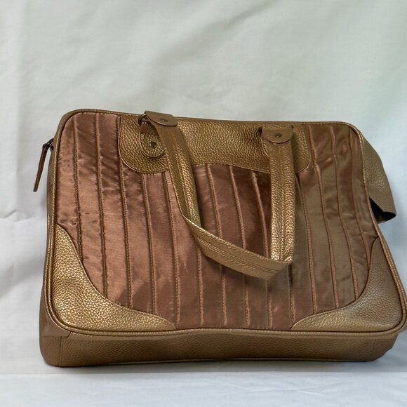 Estee Lauder Large Padded Laptop Travel Case Tote / Shoulder Bag - Bronze - New - Picture 6 of 9